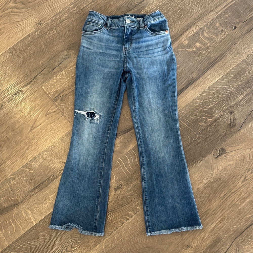 Cat & Jack Blue Flare Jeans with Distressed Detail